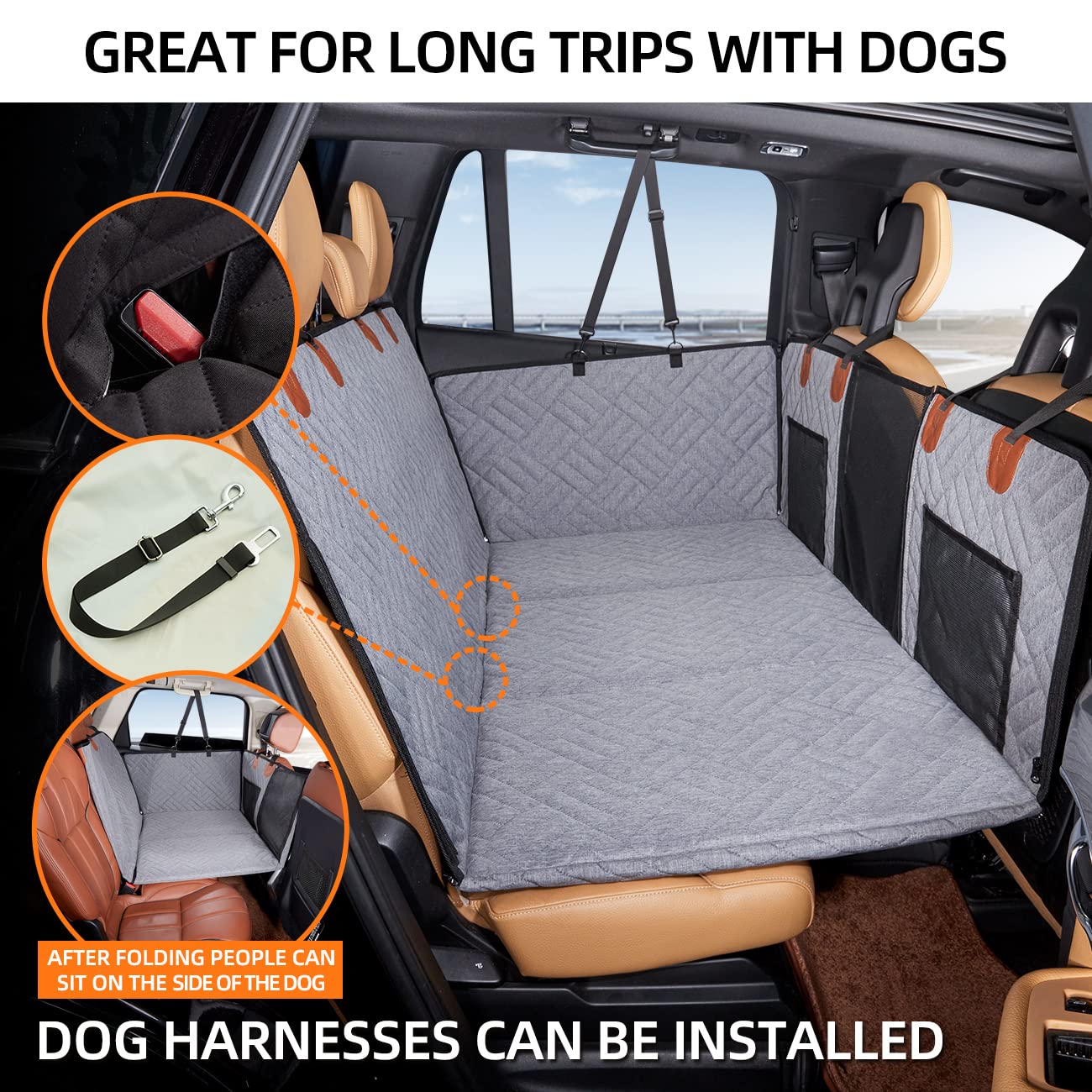 Back Seat Extender ,Dog Car Seat Cover, Camping Air Mattress, Hammock Travel Bed,Non Inflatable Car Bed Mattress for Car SUV Truck - OHMU
