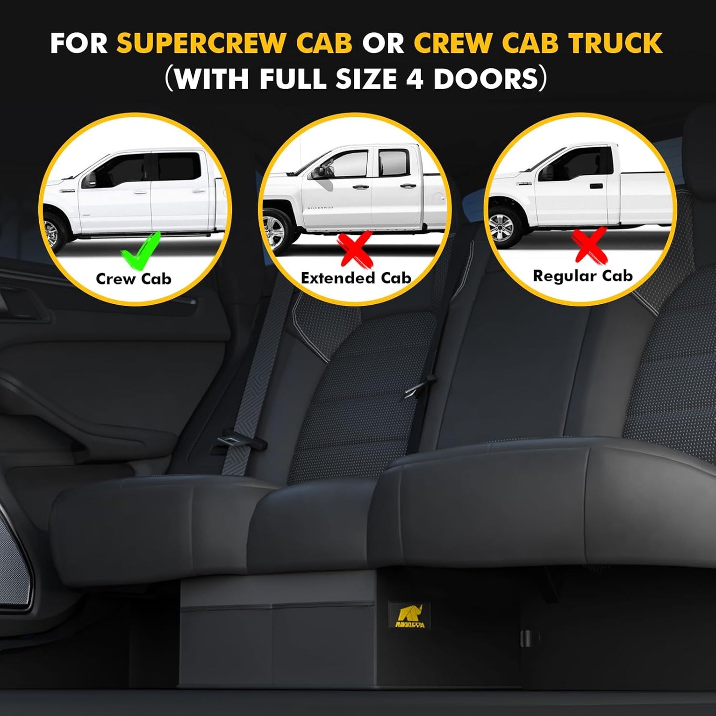 MIKKUPPA Truck Under Seat Storage - Replacement for 2015-2024 Ford F150 F250 F350, for 2 Compartments for Bench Seat Truck Tool Box Organizer Underseat Storage Bag