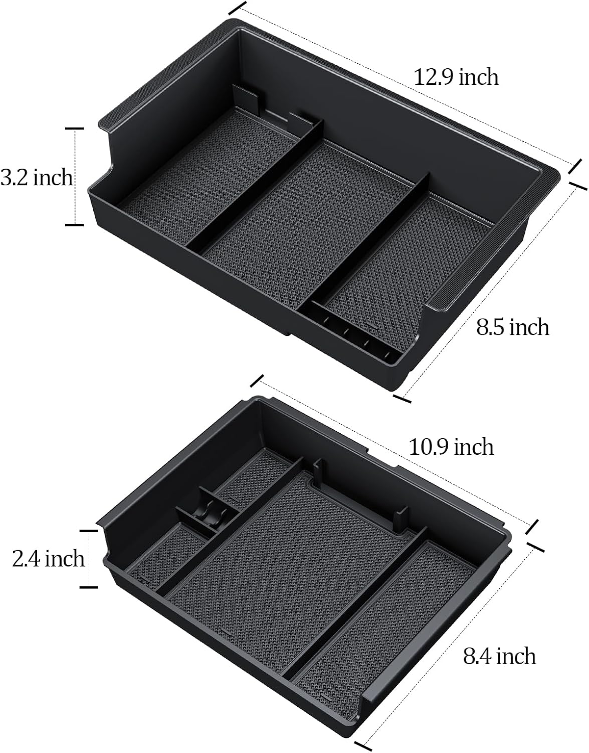 2-PCS Center Console Armrest Tray for 2014-2018 Chevy/GMC HD (Full Console/Bucket Seats Only)