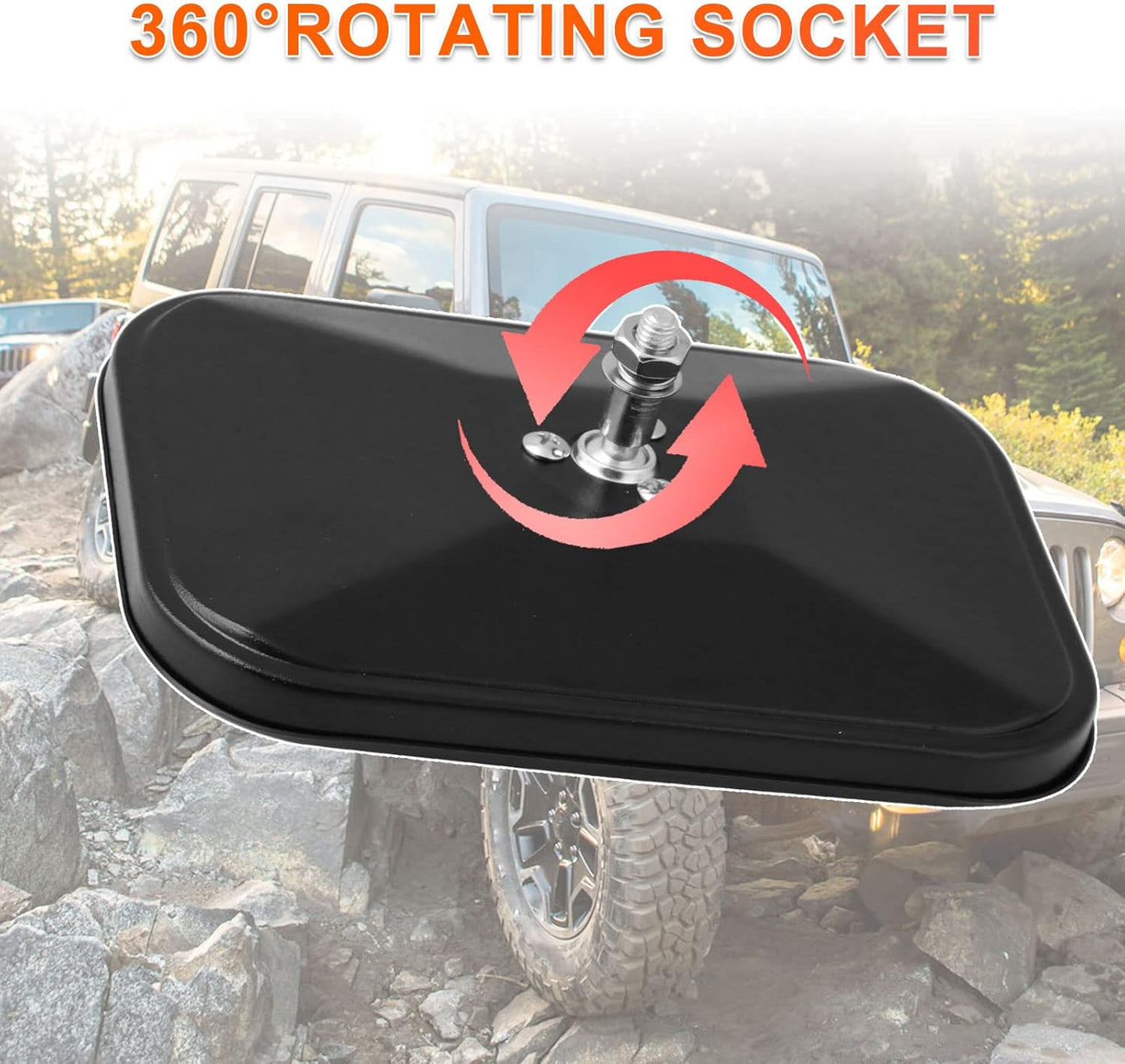 Doors-Off Side Mirrors for Jeep Wrangler JK/JL - Anti-Shake Wider View, Easy Door Hinge Install