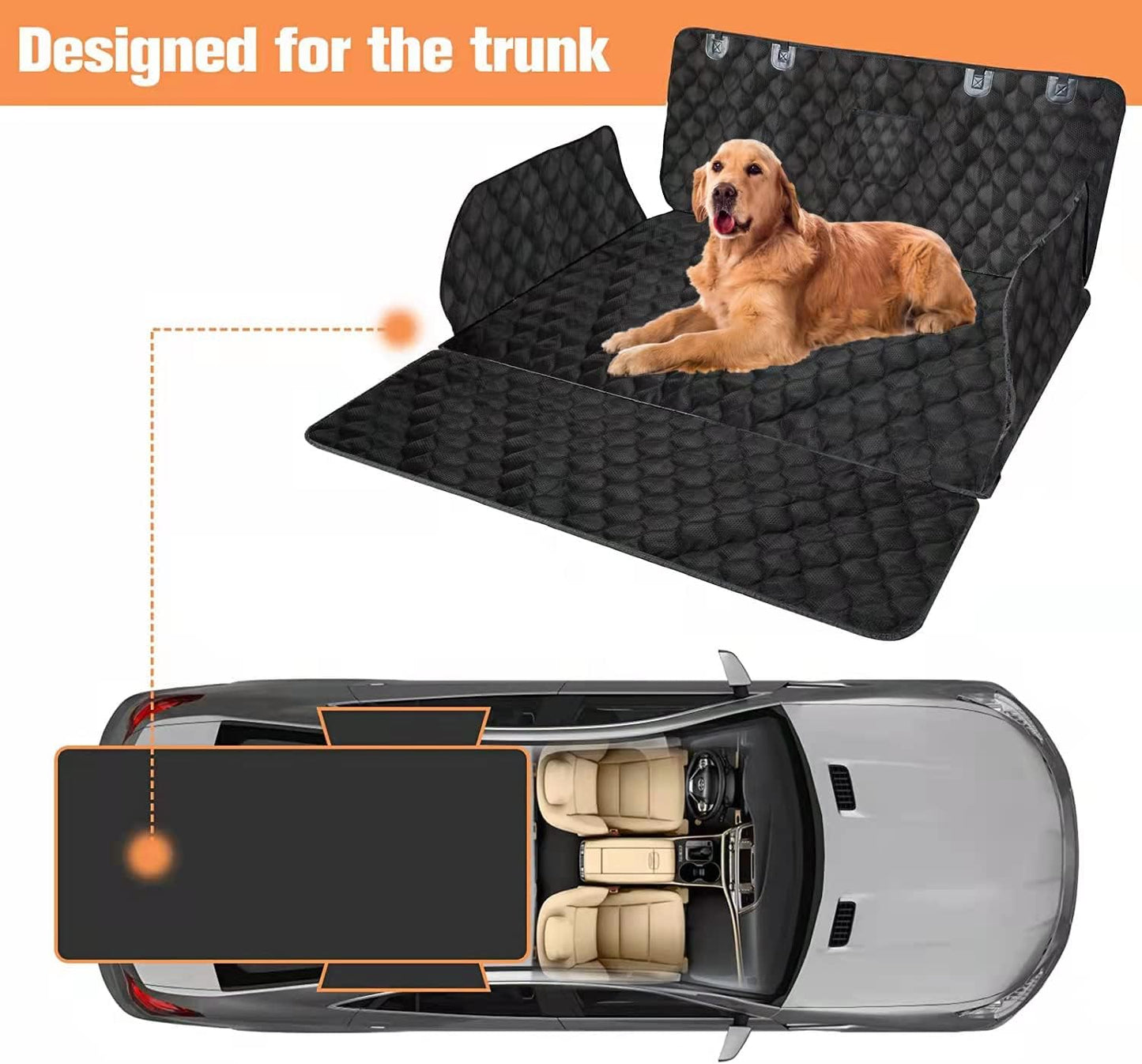Waterproof Pet Cargo Cover Dog Seat Mat for SUVs Sedans Vans with Bumper Flap Protector