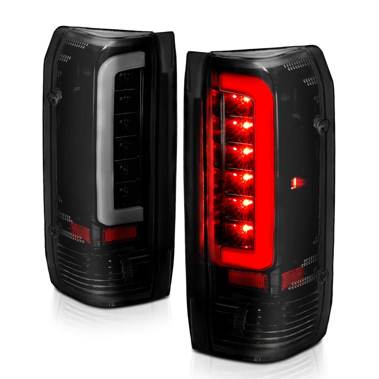 Truck 3D C-Type Halogen Tail Light Set For 1989-1996 Ford F150 Bronco F250 F350 - OHMU