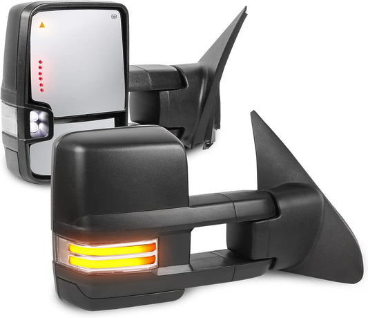 Power Heated Towing Mirrors Compatible for 2007-2017 Toyota Tundra/2008-2017 Toyota Sequoia - OHMU