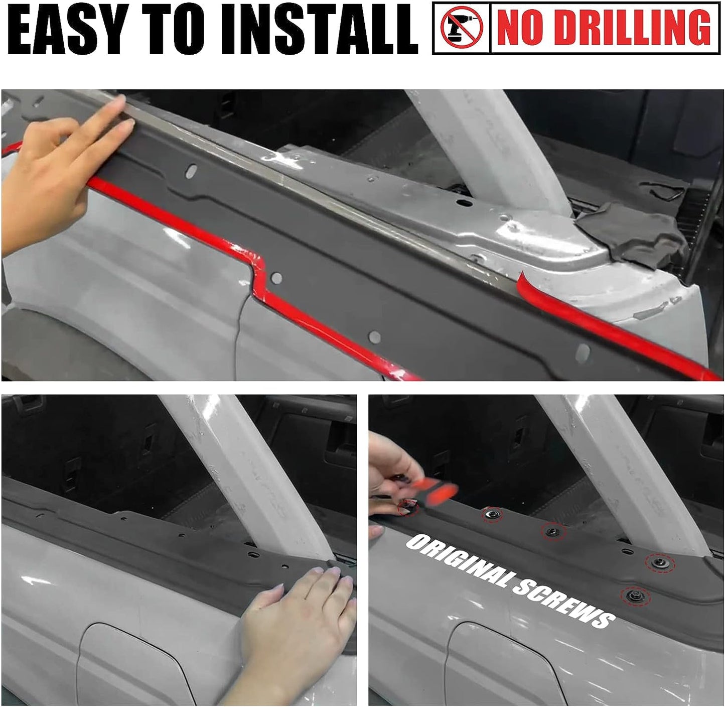 Cargo Shelf Side Covers for Ford Bronco 2021 2022 2023 4-Door Soft Top