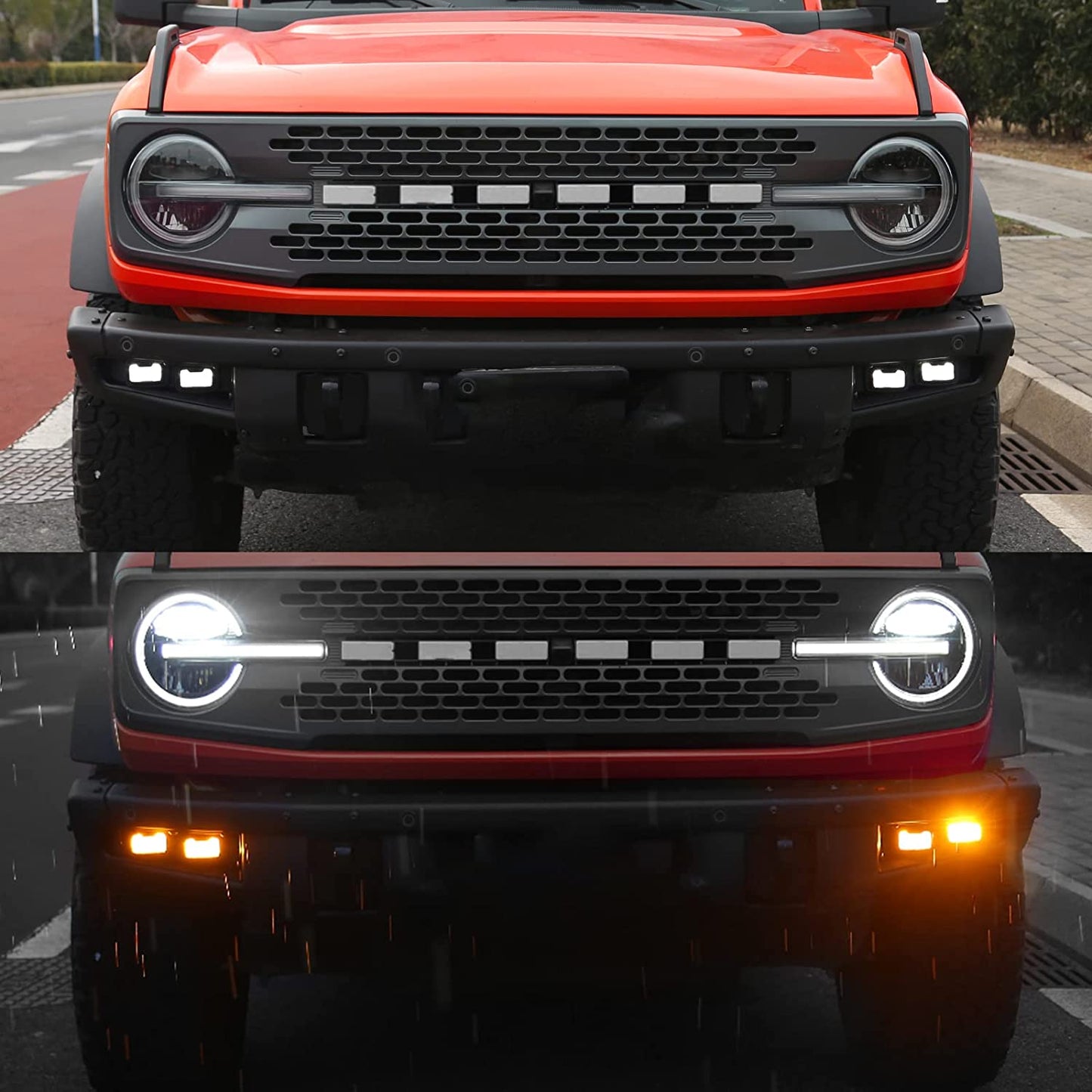 Upgraded Raptor Style Fog Light Assemblies for Ford Bronco Fit Bronco Switches 2021 2022 2023 With Remote Wiring Harness