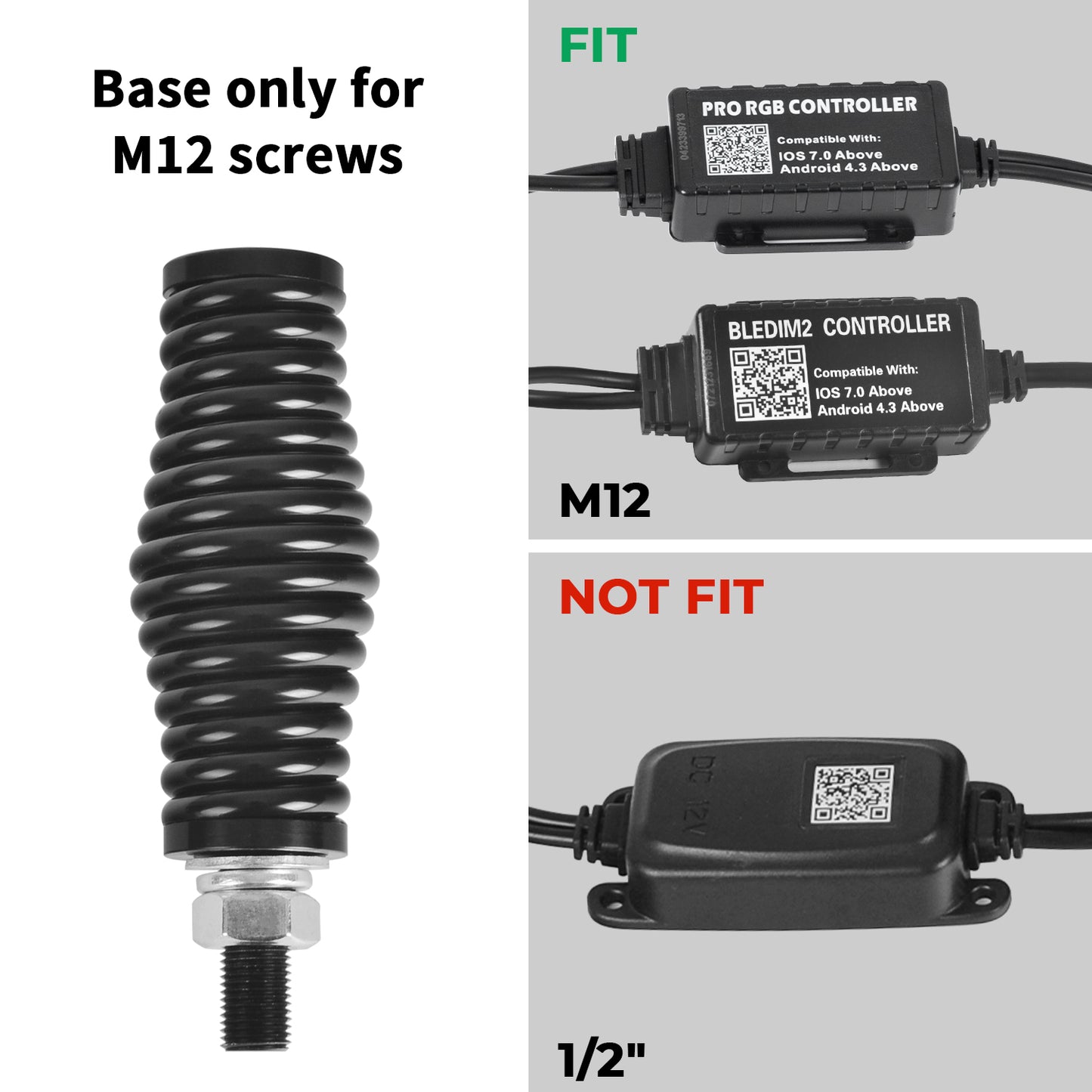 2Pcs Heavy-Duty Barrel Spring Mounting Base for whip lights - OHMU
