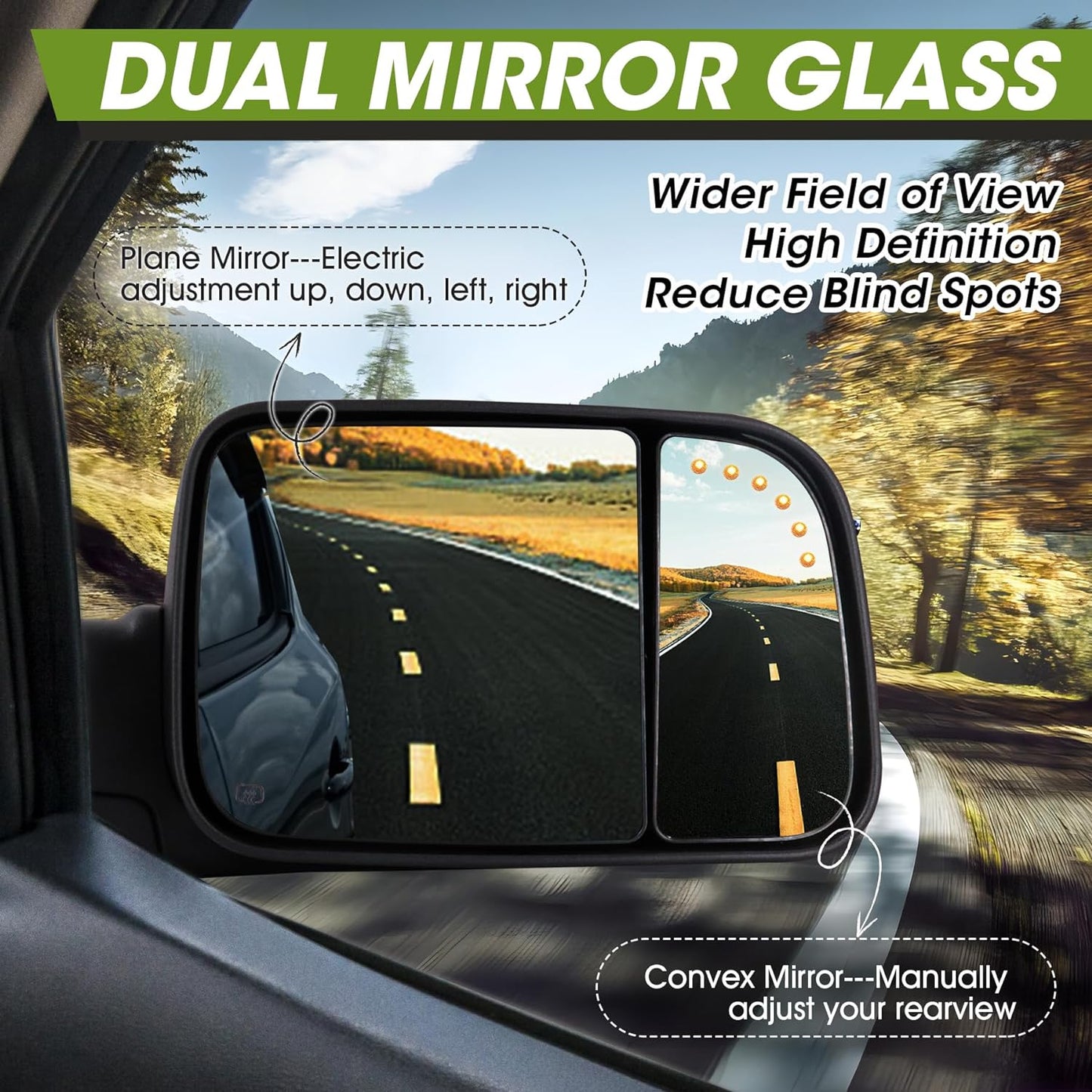 Power Heated Mirror Compatible for 2009-2018 Ram 1500 2500 3500/Classic 2019-2023 - OHMU