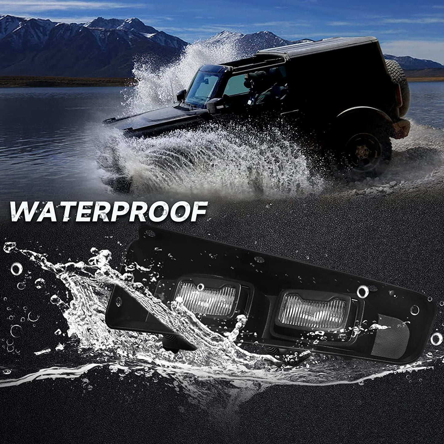 Upgraded Raptor Style Fog Light Assemblies for Ford Bronco Fit Bronco Switches 2021 2022 2023 With Remote Wiring Harness