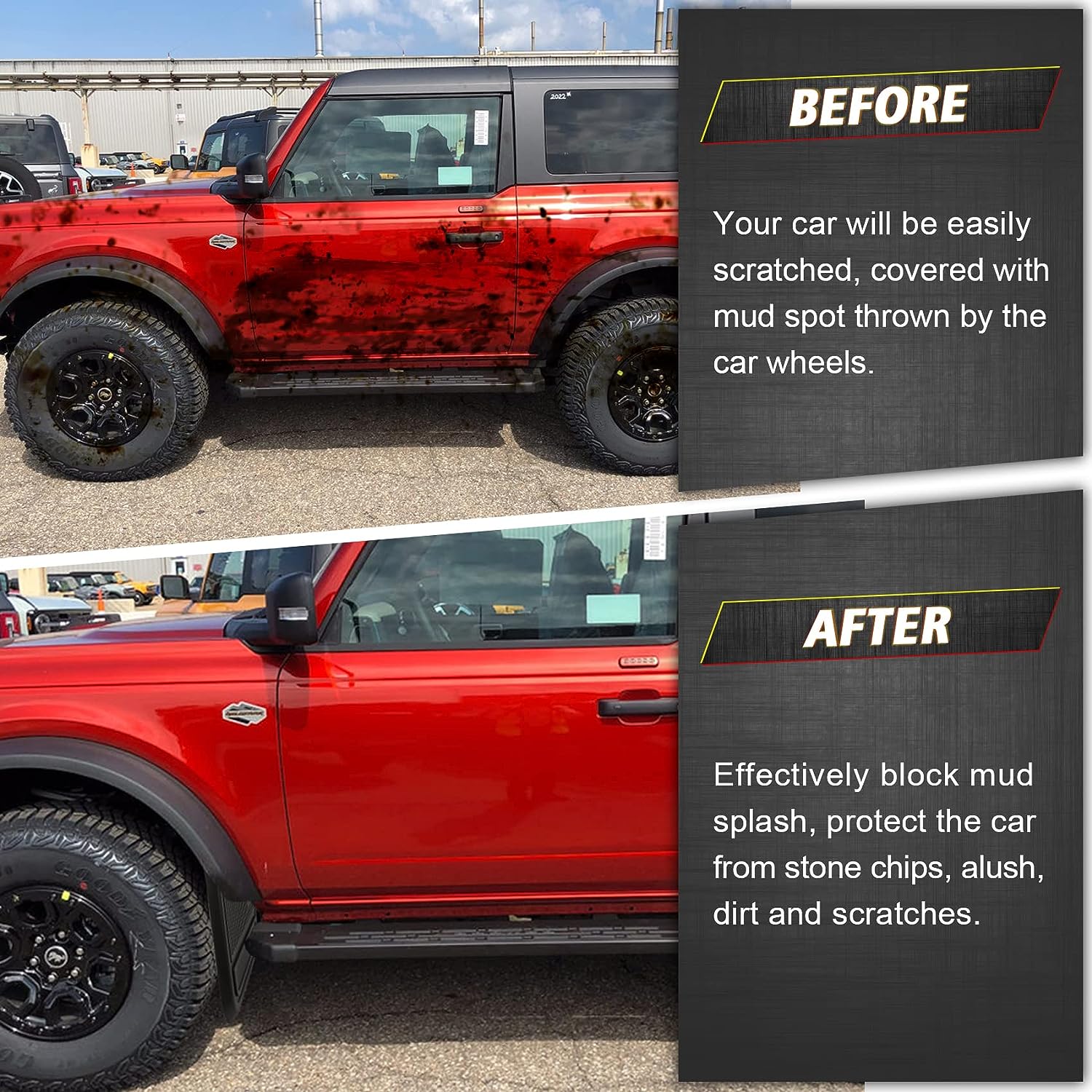 Mud Flaps Compatible with Ford Bronco 2021 2022 2023 2024 - OHMU