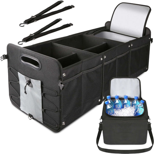 Upgraded Large Trunk Organizer with Removable Cooler Bag