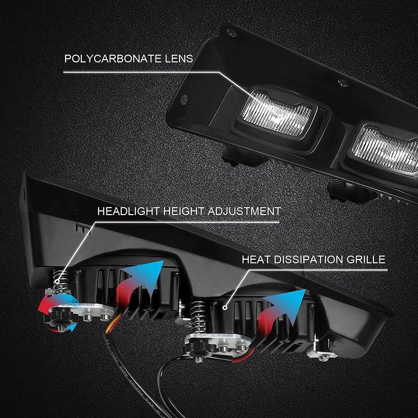 Upgraded Raptor Style Fog Light Assemblies for Ford Bronco Fit Bronco Switches 2021 2022 2023 With Remote Wiring Harness