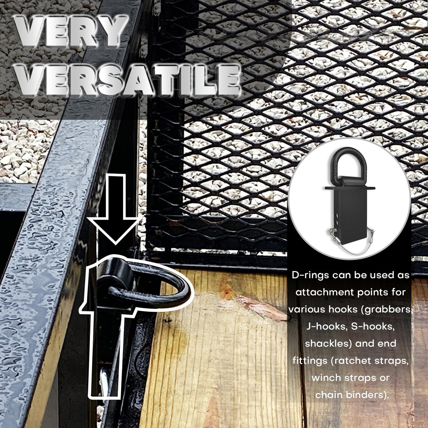 4Pcs 18000lbs Heavy Duty Stake Pocket D Rings - OHMU