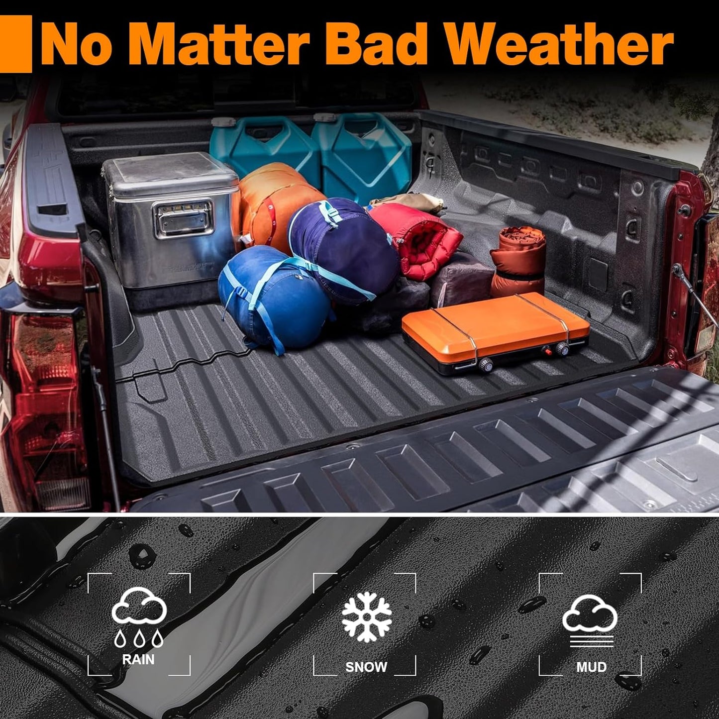 5FT Truck Bed Mat with Raised Edge for 2023 2024 Chevy Colorado/GMC Canyon Accessories - OHMU