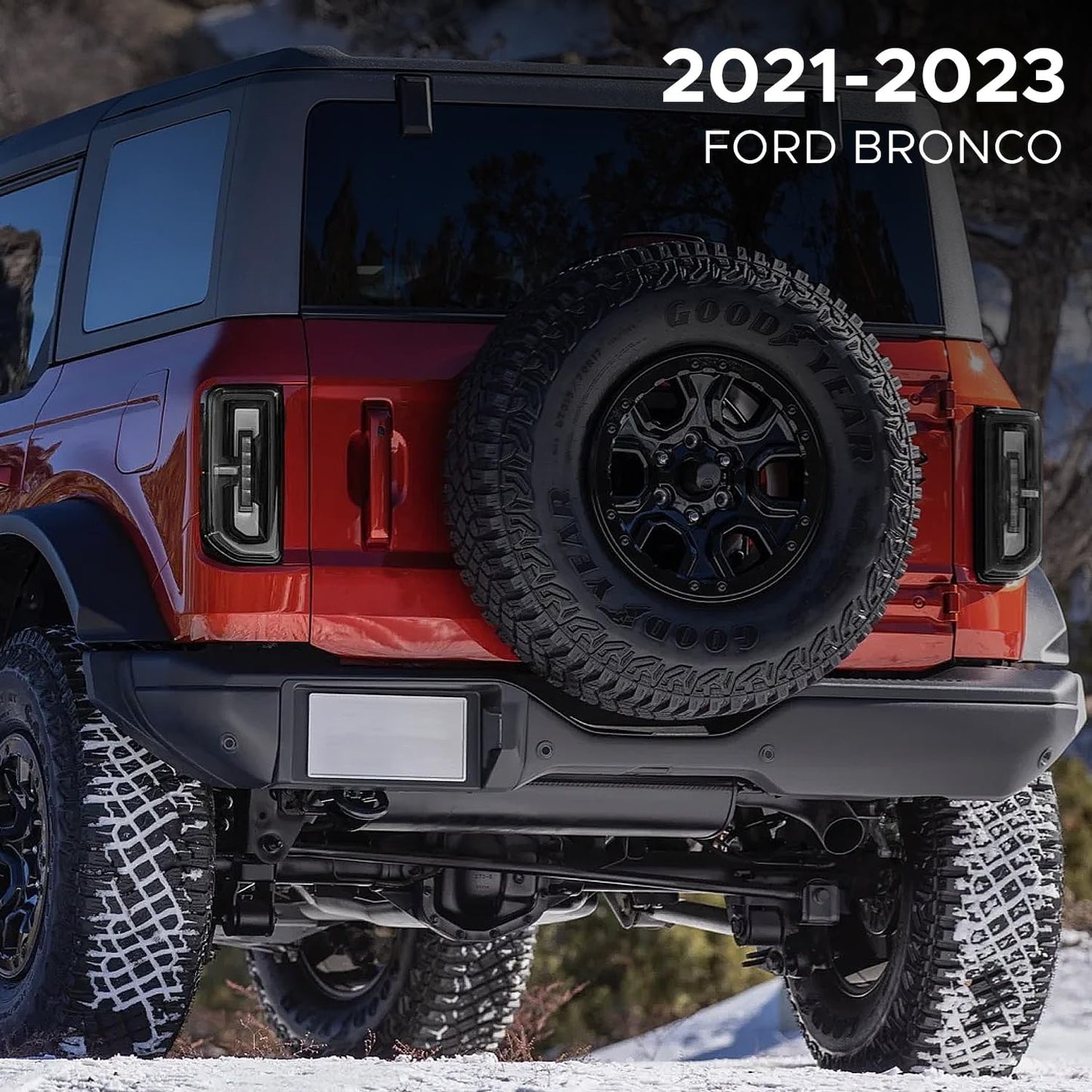 LED Tail Lights Assembly Fit for Ford Bronco 2021 2022 2023, Smoked Rear Lamps Driver and Passenger Side Replacement Fit for Bronco 2 and 4 doors 2021-2023, Pair of Brake Lights