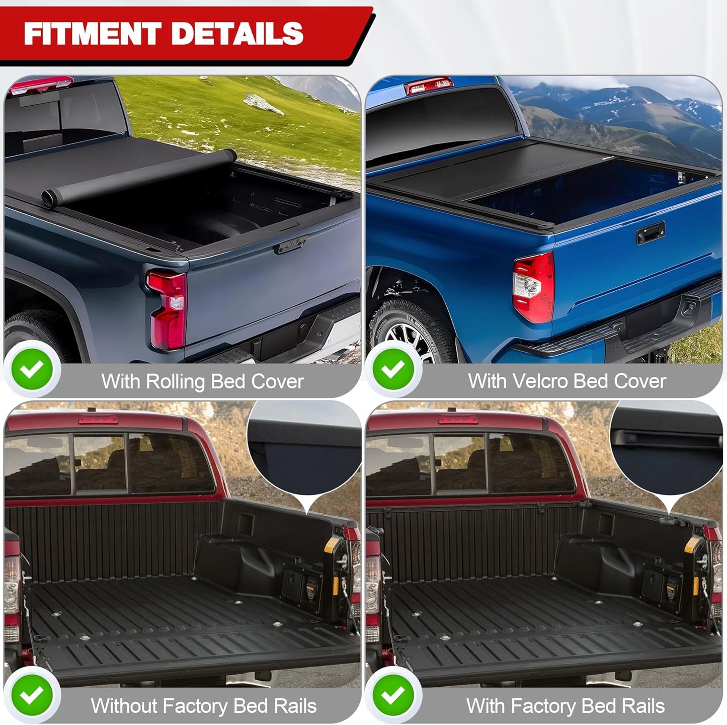 Truck Roll Bar with Cargo Carrier Basket for Full Size Trucks Heavy Duty Chase Rack Sport Bar Compatible with Ford F150, Ram 1500, Chevy Silverado, Tundra, Titan & GMC Sierra