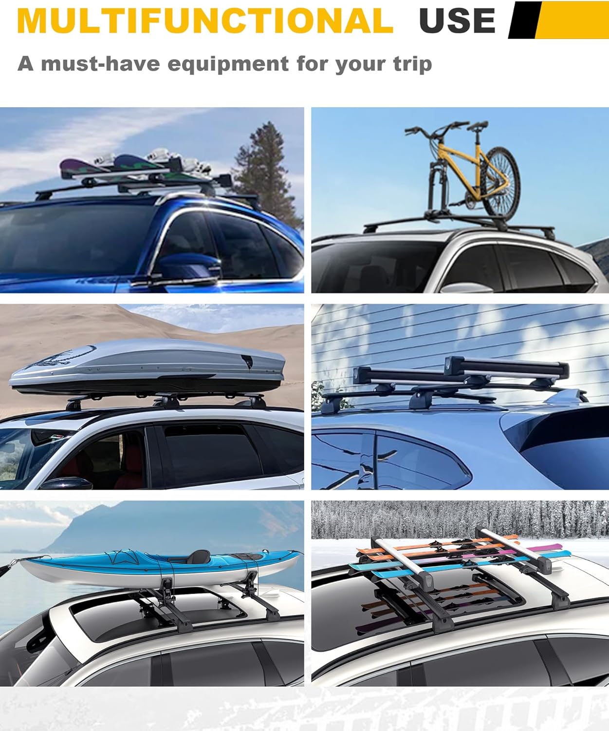 330LBS Cross Bars Roof Rack Fit for 2021-2025 Chevrolet Tahoe, Suburban, GMC Yukon & Yukon XL, Cadillac Escalade ESV - OHMU