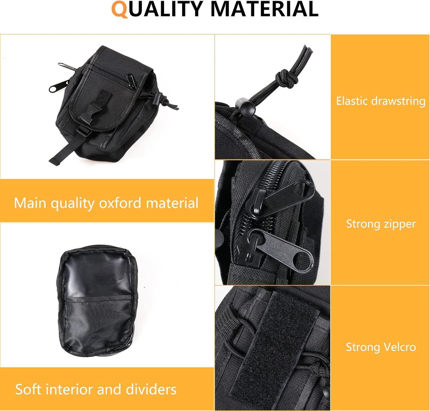 Tailgate Storage Bag for 2021 2022 2023 2024 2025 Ford Bronco 2/4 Door Interior Accessories Cargo Tools Organizer Rear Trunk Pockets Detachable Oxford Bags, 7Pcs/Set Black