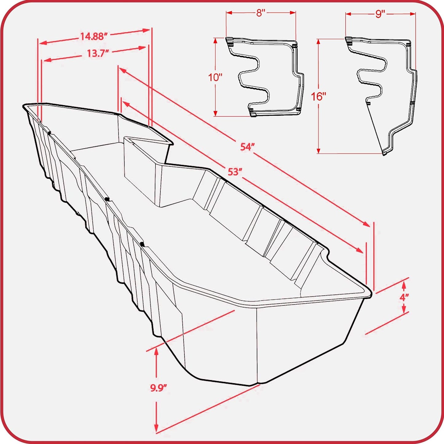 Underseat Storage Box Compatible with 2019-2024 Chevy Silverado & GMC Sierra 1500 - OHMU