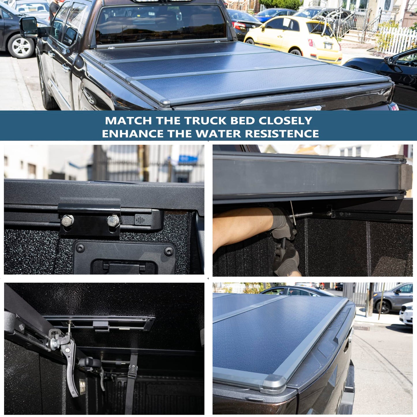Hard Tri-Fold Truck Bed Tonneau Cover Compatible with 2009-2026 Dodge Ram 1500 & 2500