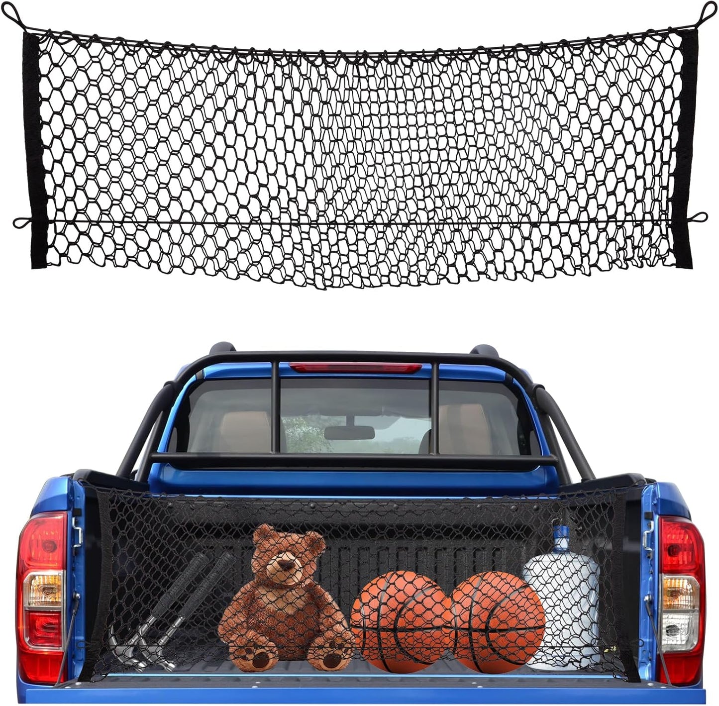 Heavy Duty Elastic Cargo Net (18"x50") for Ford, Chevy & GMC Pickup Beds