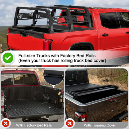 22.5" High Truck Rack for Full-Size Trucks for Dodge Ram 1500, Chevy Silverado 1500, Ford F-150,Toyota Tundra