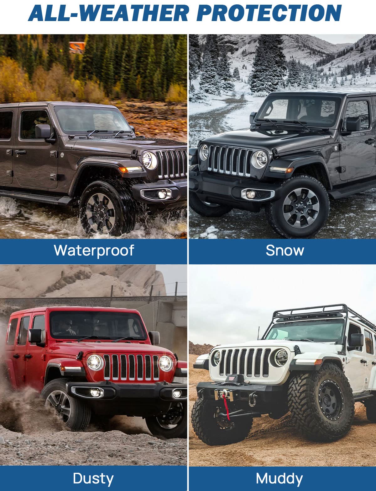 Cargo Mat for 2018-2026 Jeep Wrangler JL 4-Door w/OEM Subwoofer - Heavy Duty Waterproof (Excludes 4XE)