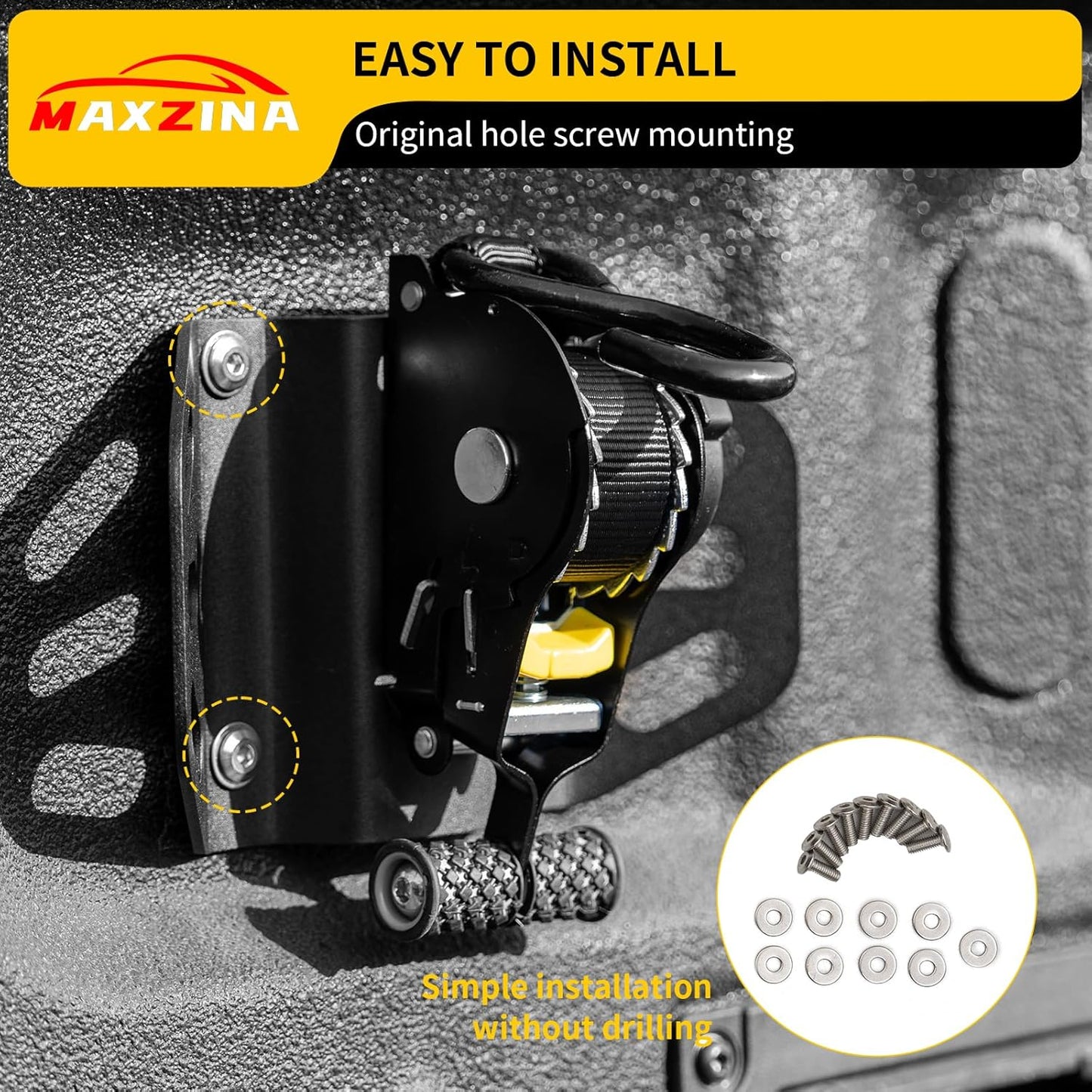 Retractable Ratchet Straps Compatible with 2015-2025 Ford F150 Retracting Straps 2PCS Auto Retract Securing Strap Tie Down System for 2024 F150 Accessories