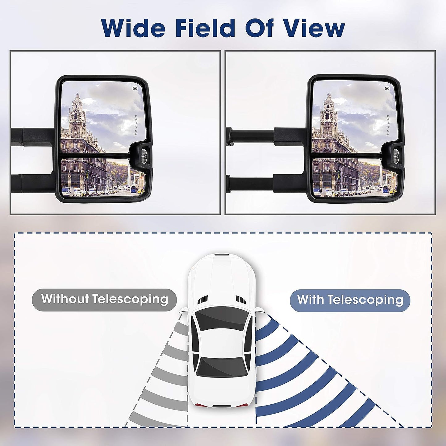 Towing Mirror for Silverado Sierra for 2007-2013 Chevy Silverado GMC Sierra - OHMU