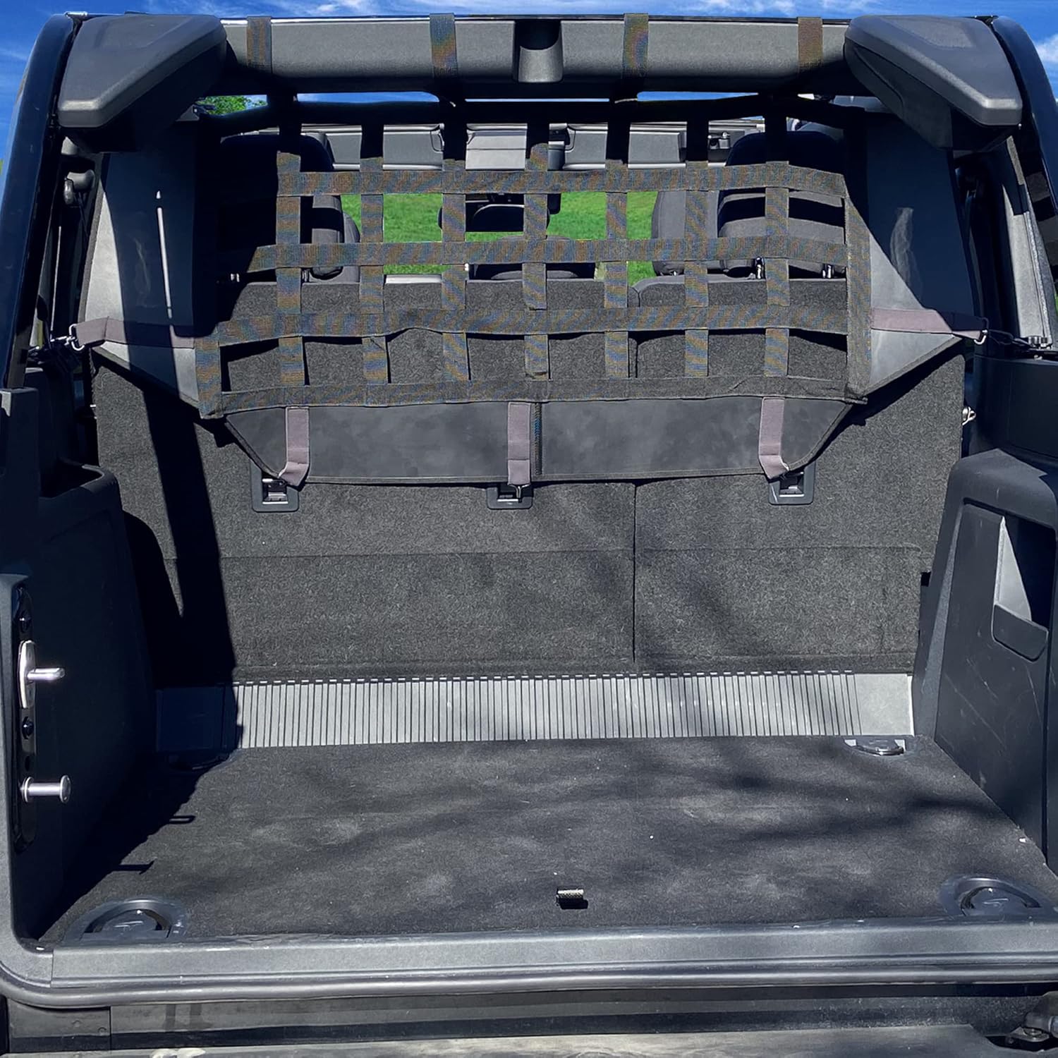 BESTAOO for Ford Bronco Dog Car Barrier, Pet Net Vehicle Safety Mesh Dog Divider for Ford Bronco Accessories 2021 2022 2023 2024 2025 4-Door, Fits Trunk Cargo Area, Easy to Install