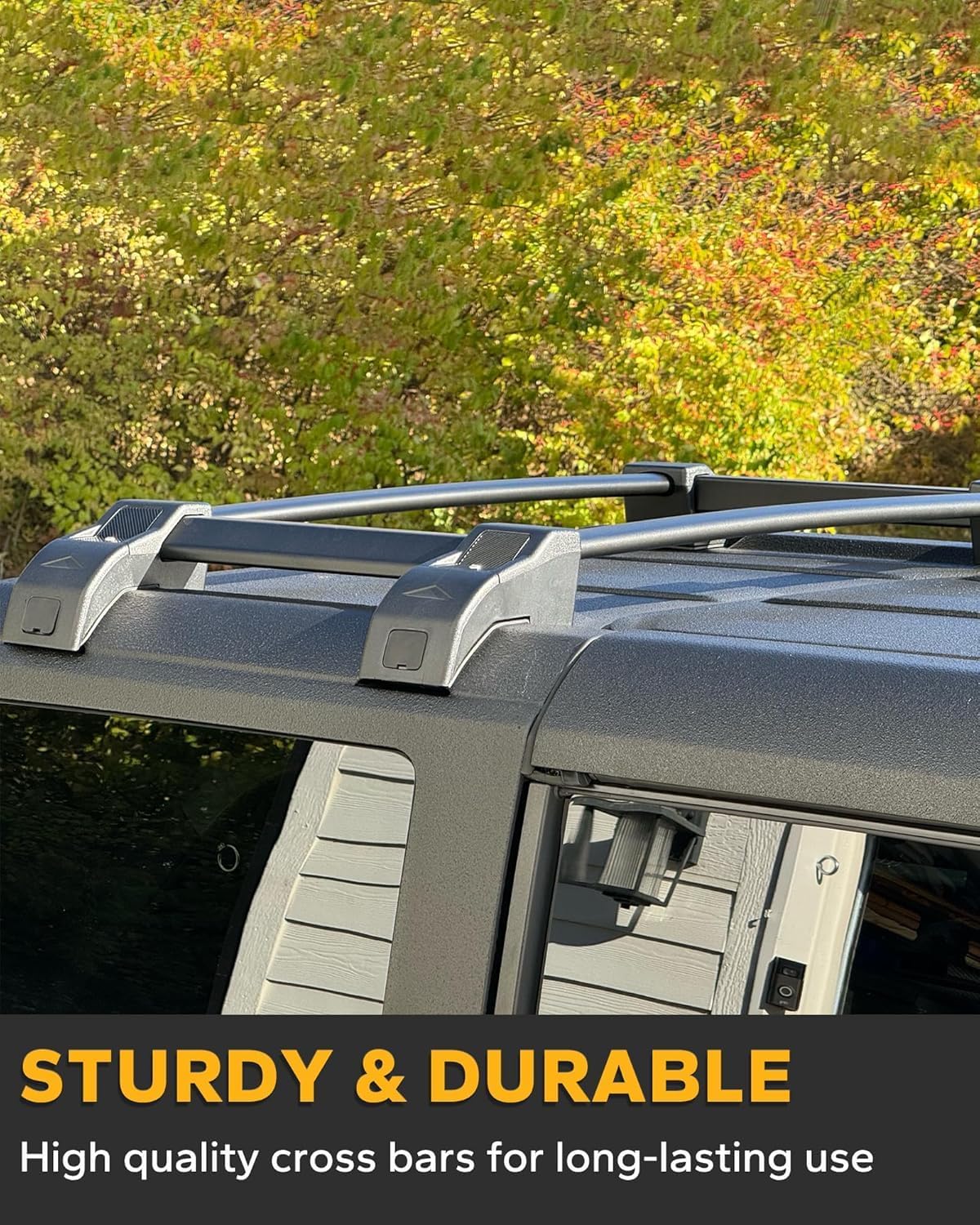 Half Roof Rack Fit for 2021-2025 Ford Bronco 4-Door Hardtop Roof Rails Luggage Cross Bars