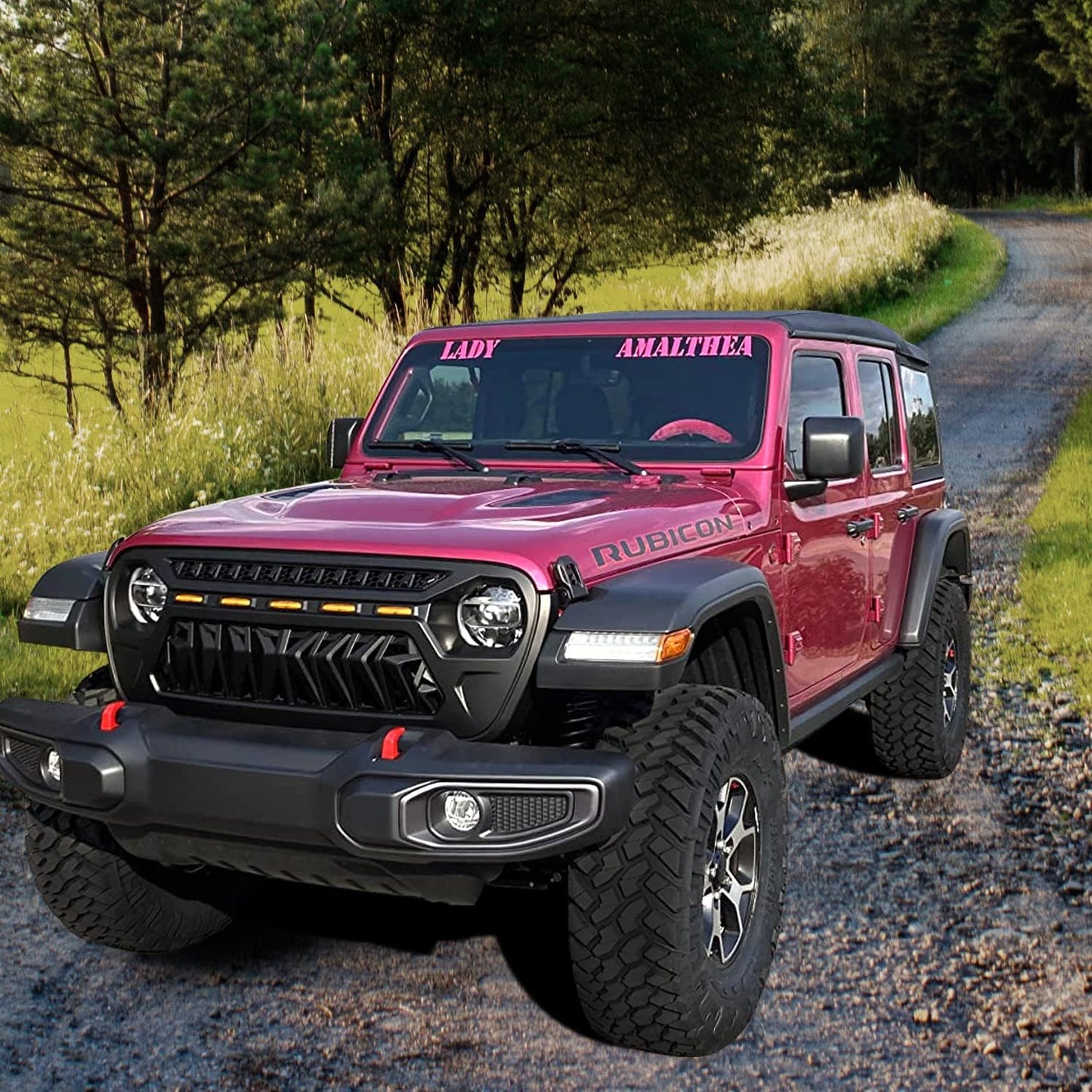 Mesh Grille Front Grill Cover for 2018+ Jeep Wrangler JL JLU JT Gladiator - OHMU