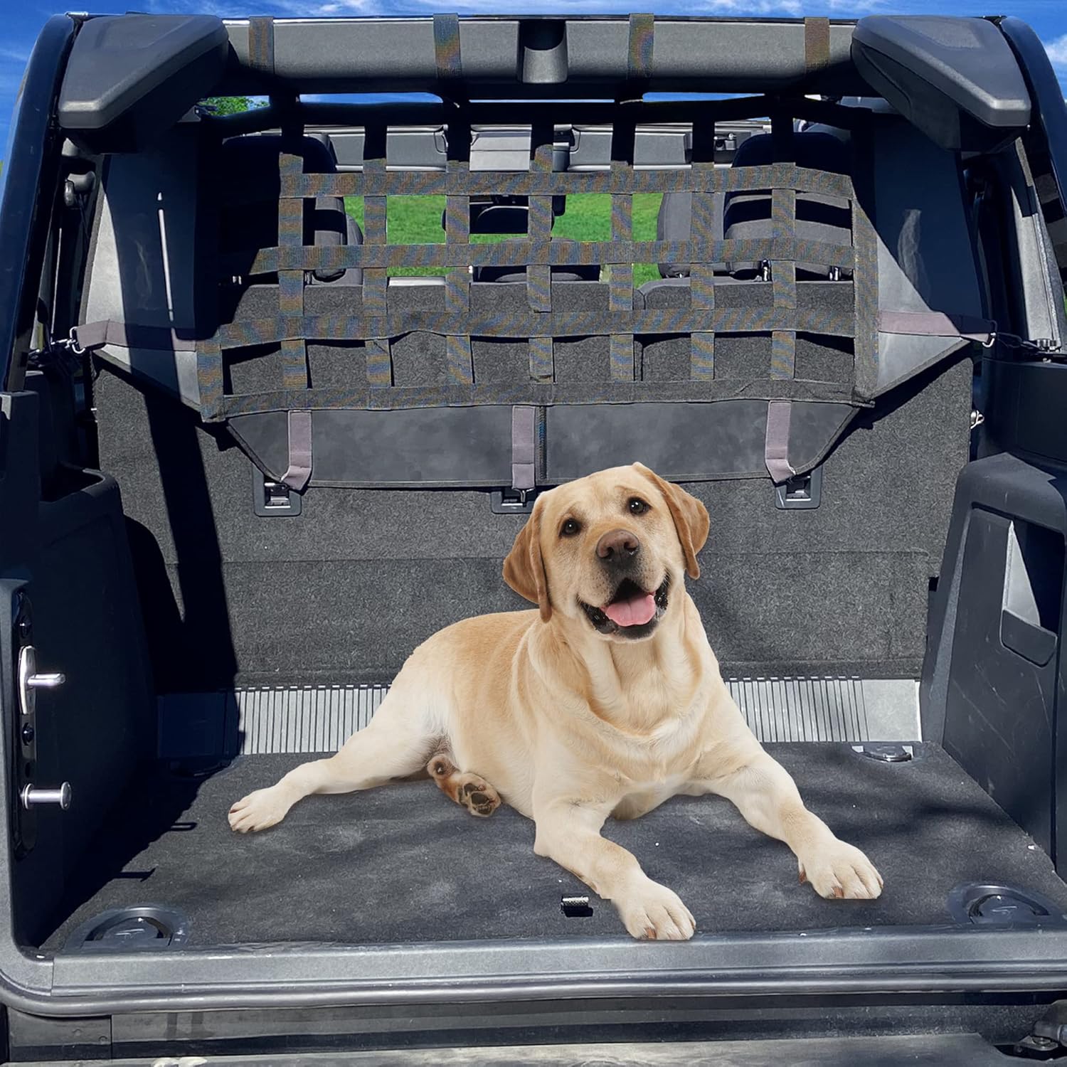 BESTAOO for Ford Bronco Dog Car Barrier, Pet Net Vehicle Safety Mesh Dog Divider for Ford Bronco Accessories 2021 2022 2023 2024 2025 4-Door, Fits Trunk Cargo Area, Easy to Install