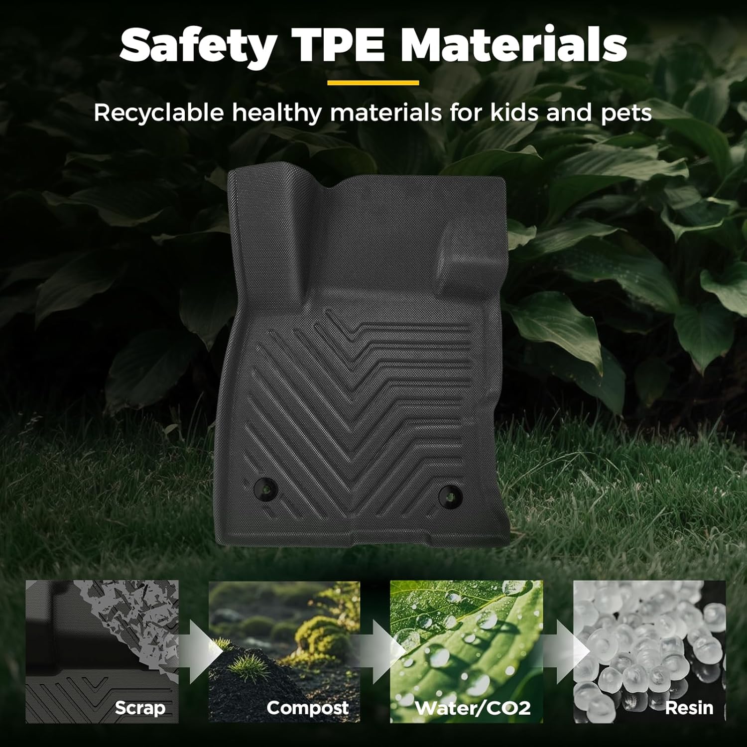 Floor Mats for Ford Bronco Sport 2022-2025, TPE Car Floor Liners for Bronco Sport, 1st & 2nd Row Bucket Seat Broryan