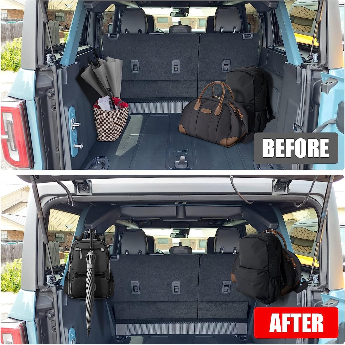 Aluminum Trunk Grocery Bag Hooks for Ford Bronco Accessories 2021 2022 2023 4-Door