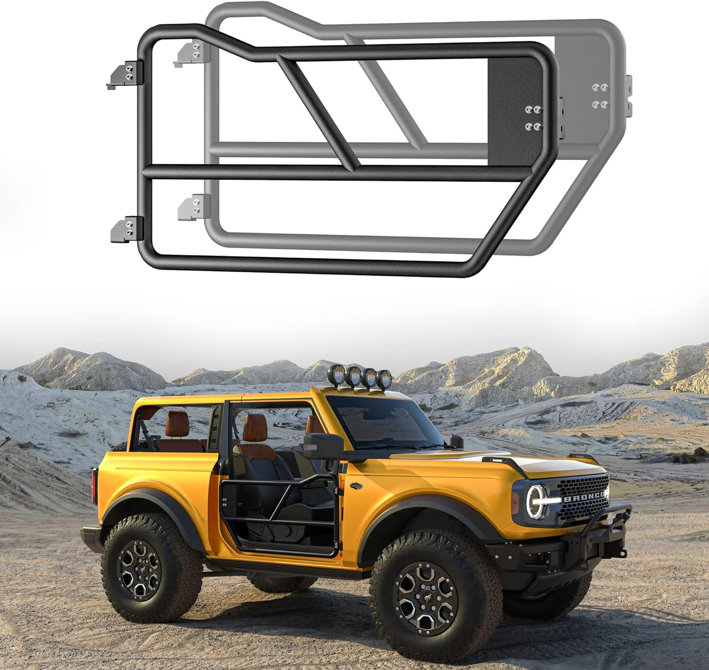 2PCS Tube Doors Front Doors for Ford Bronco 2-Door 2021 - 2024 Accessories - OHMU