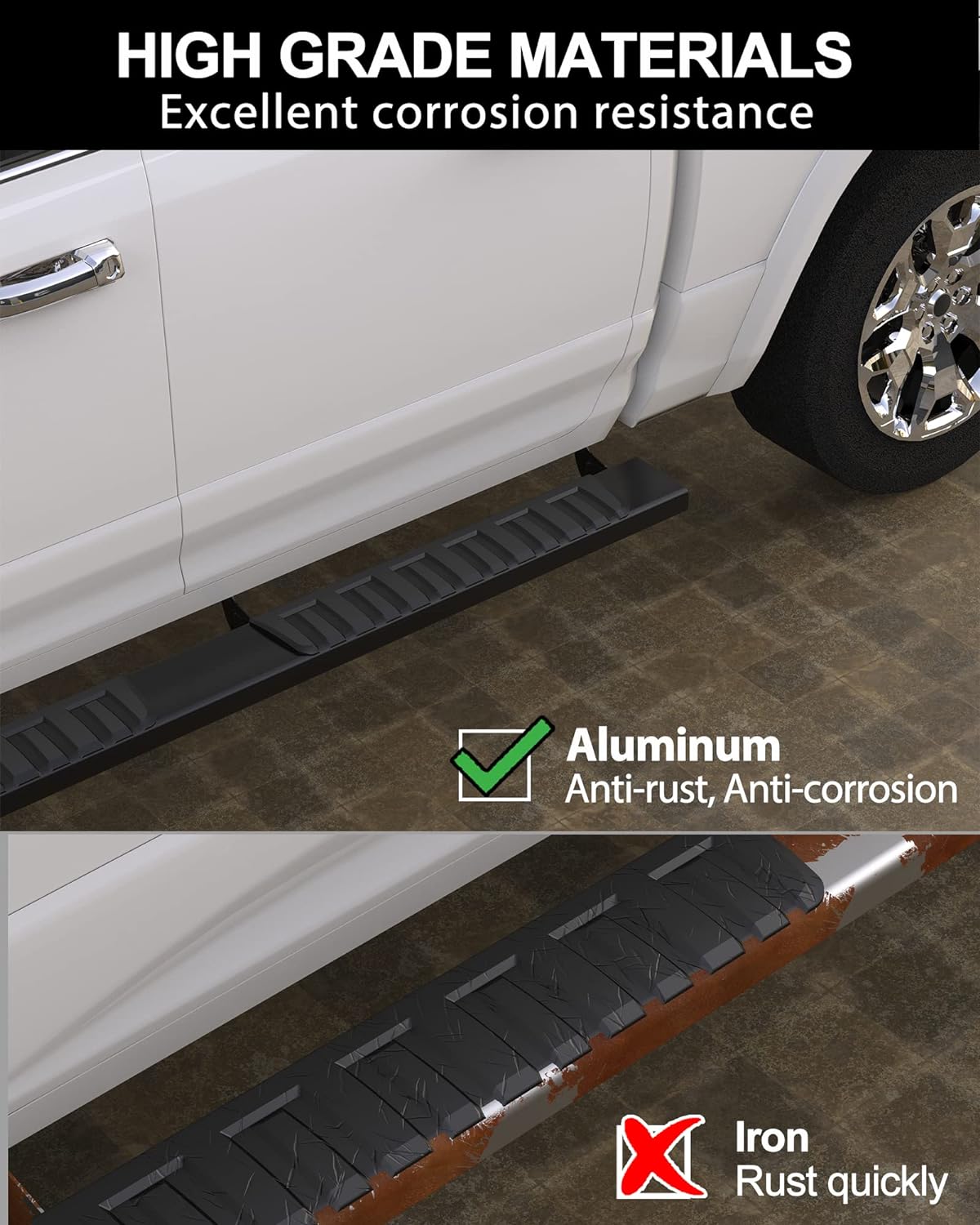 Running Boards for 2015-2023 Ford F-150 F-250 F-350 Super Duty Crew Cab 4-Door