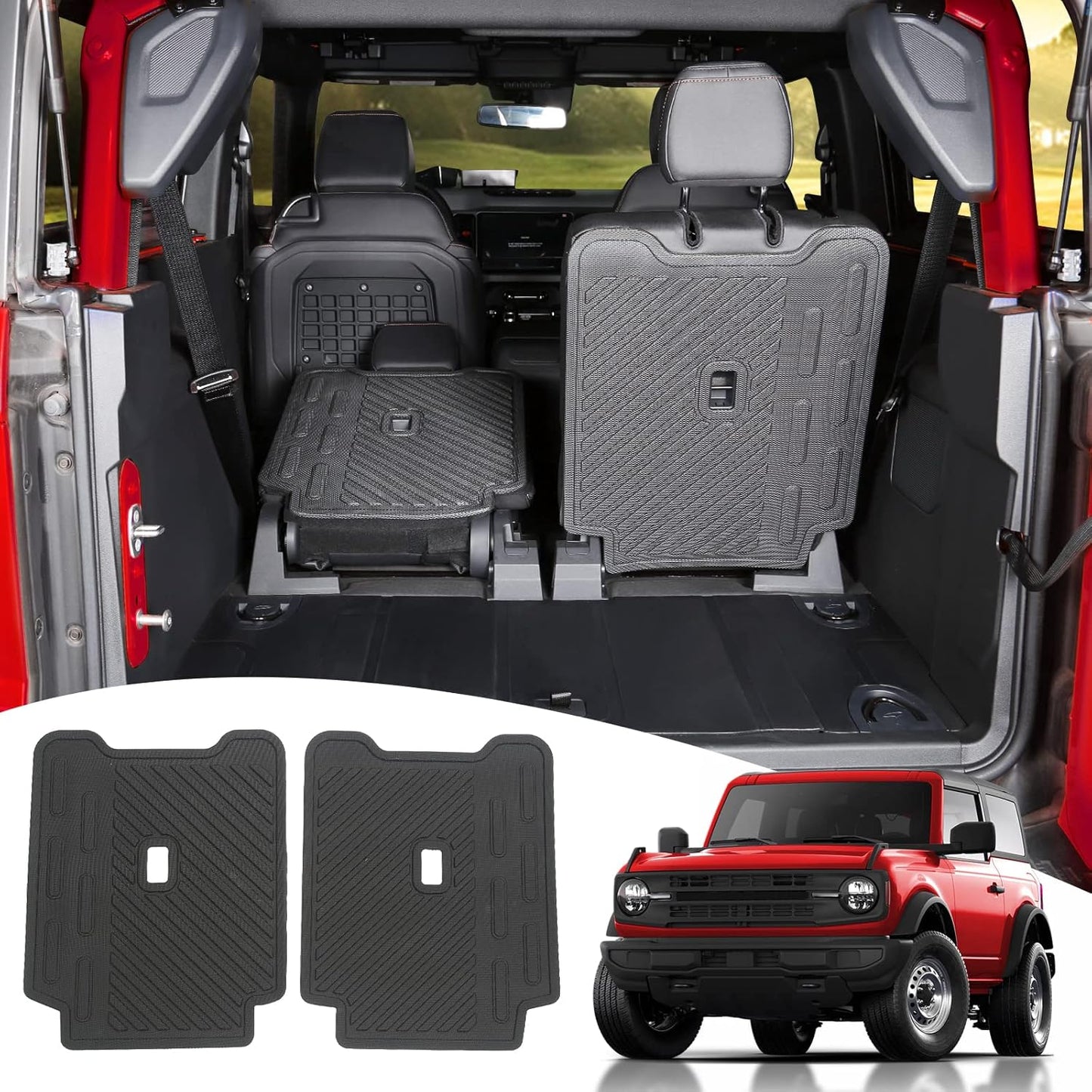 Rear Seat Back Cover Backrest Protector for Ford Bronco 2021 2022 2023 2024(Not fit Bronco Sport) - OHMU