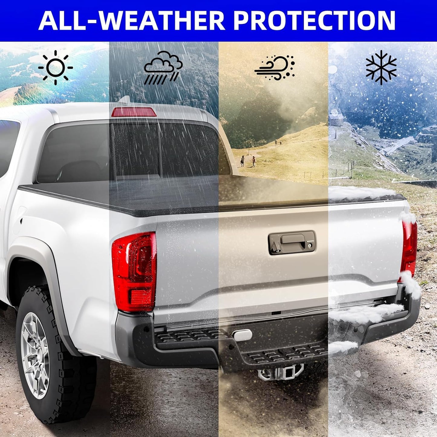 Hard Tri-Fold Truck Bed Tonneau Cover Compatible with 2009-2026 Dodge Ram 1500 & 2500
