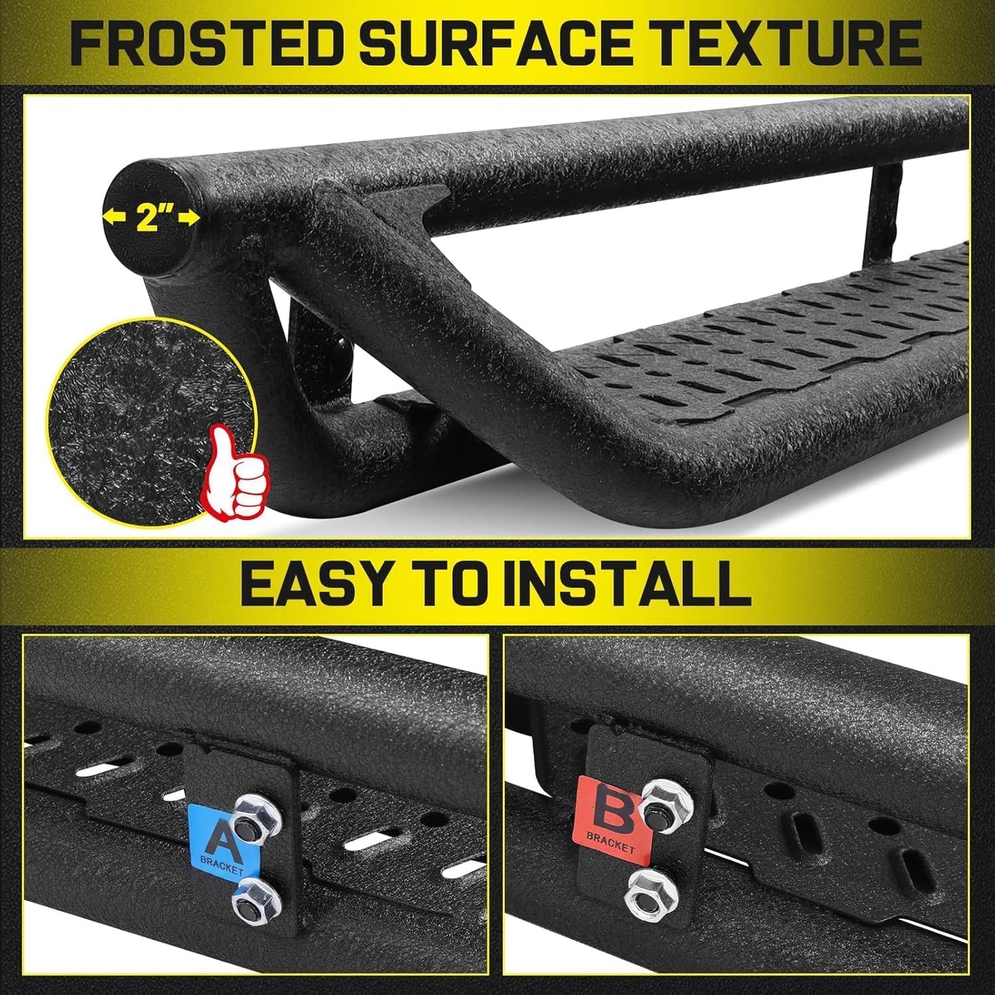Running Boards Compatible with 2019-2025 Dodge Ram 1500 Crew Cab(Excl. Classic Model/Ram 2500 3500)
