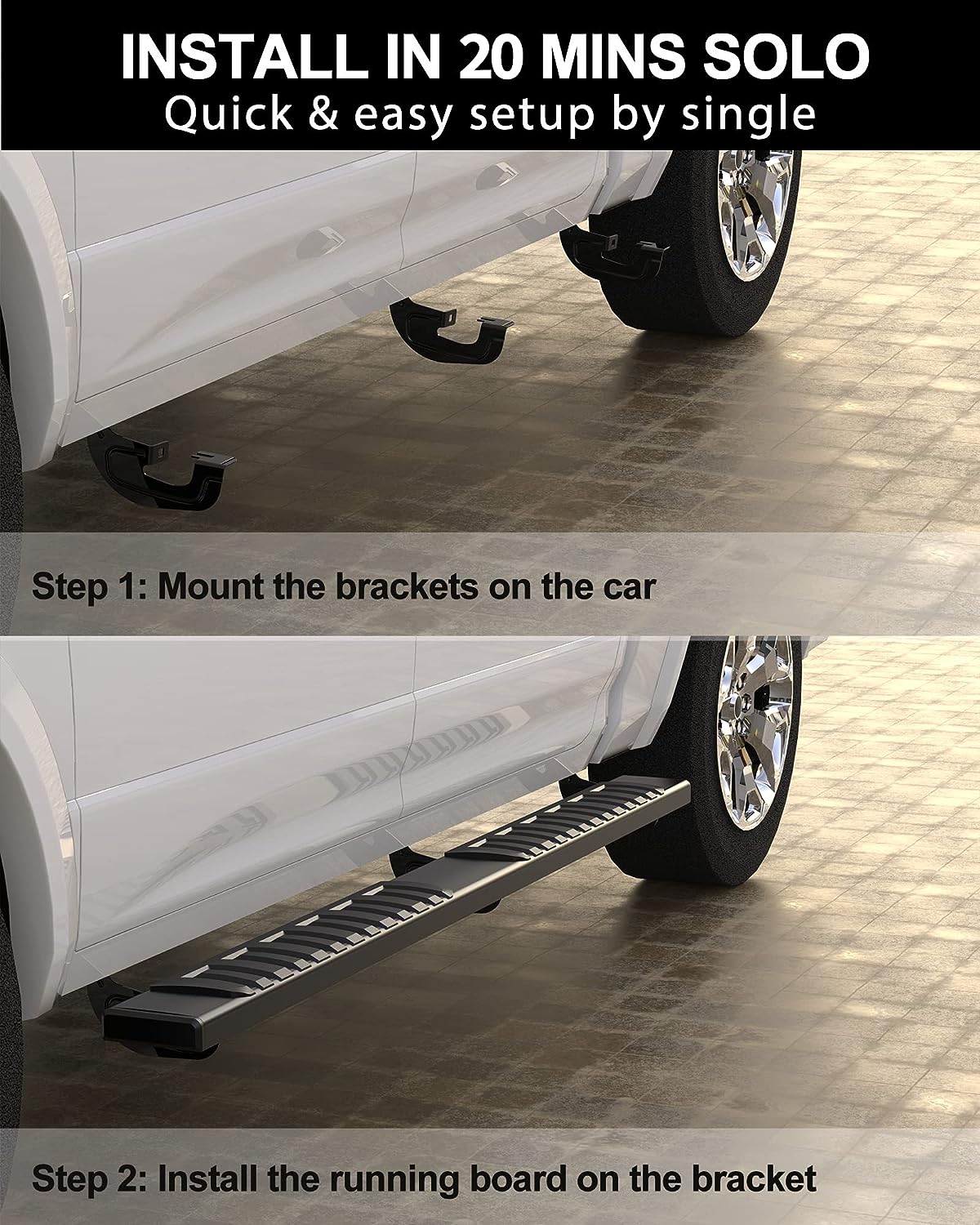 Running Boards for 2015-2023 Ford F-150 F-250 F-350 Super Duty Crew Cab 4-Door
