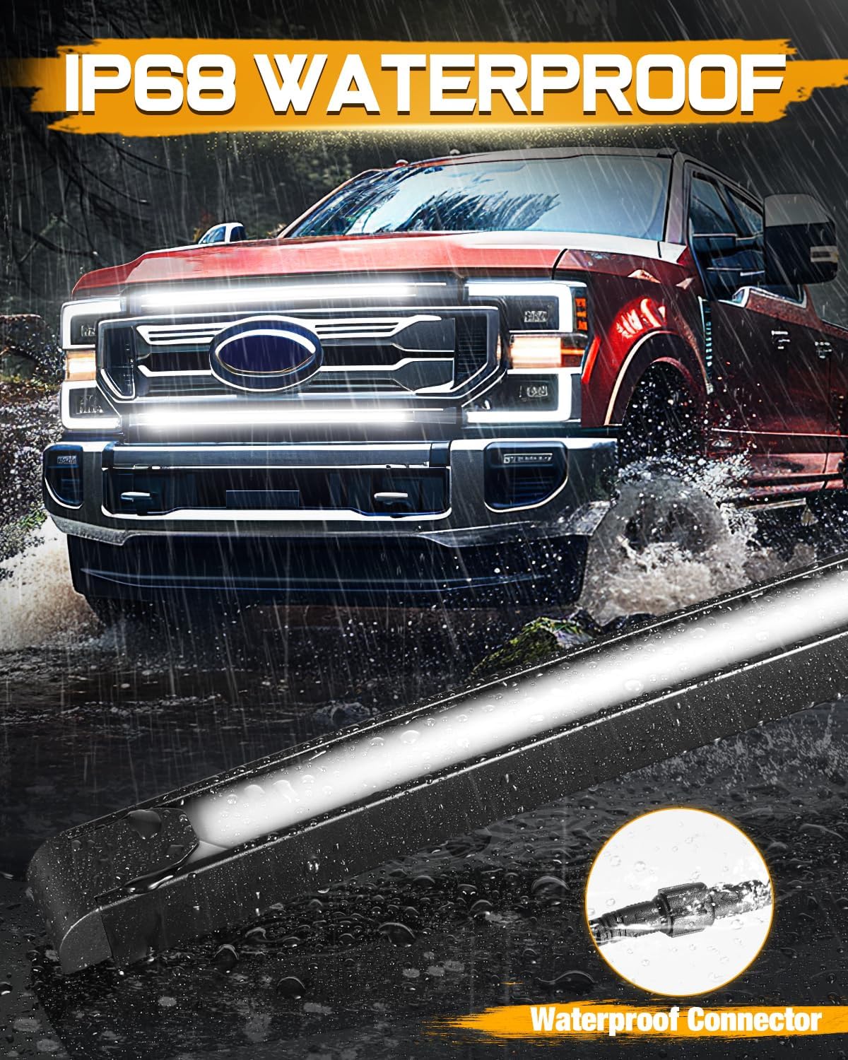 LED Grille Lights for Ford, Niking Auto 2Pcs 37'' DRL Front Grille Accent Curved Bar Light Kits for 2017-2022 Ford F250/ F350 Super Duty Truck LED Neon Grille Lights 12V