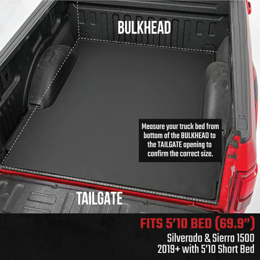 Soft Roll-Up Tonneau Cover for 2019-2026 Chevy/GMC 1500 - No-Drill, Marine-Grade Vinyl, Fits 5'10" Bed