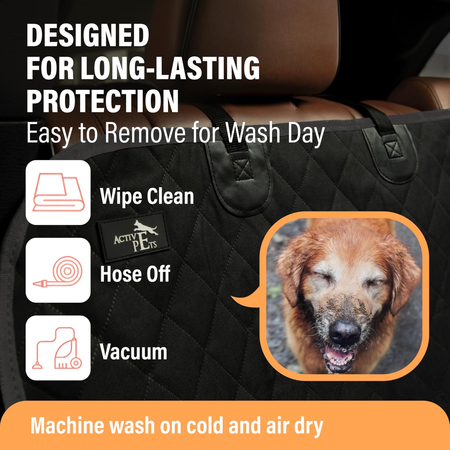 Durable Waterproof Nonslip Car Rear Seat Cover for Dogs