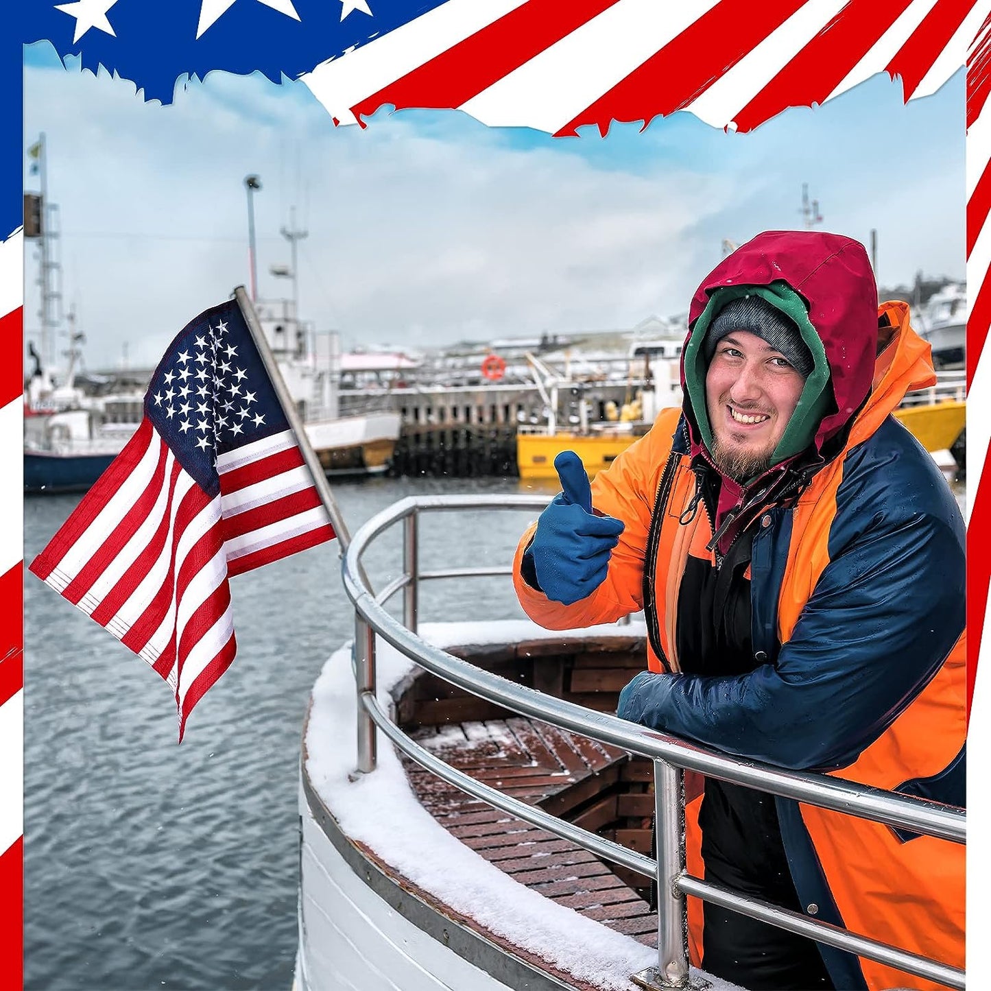 2 Pieces American Flag 12 x 18 Inch Small US Boat Star - OHMU