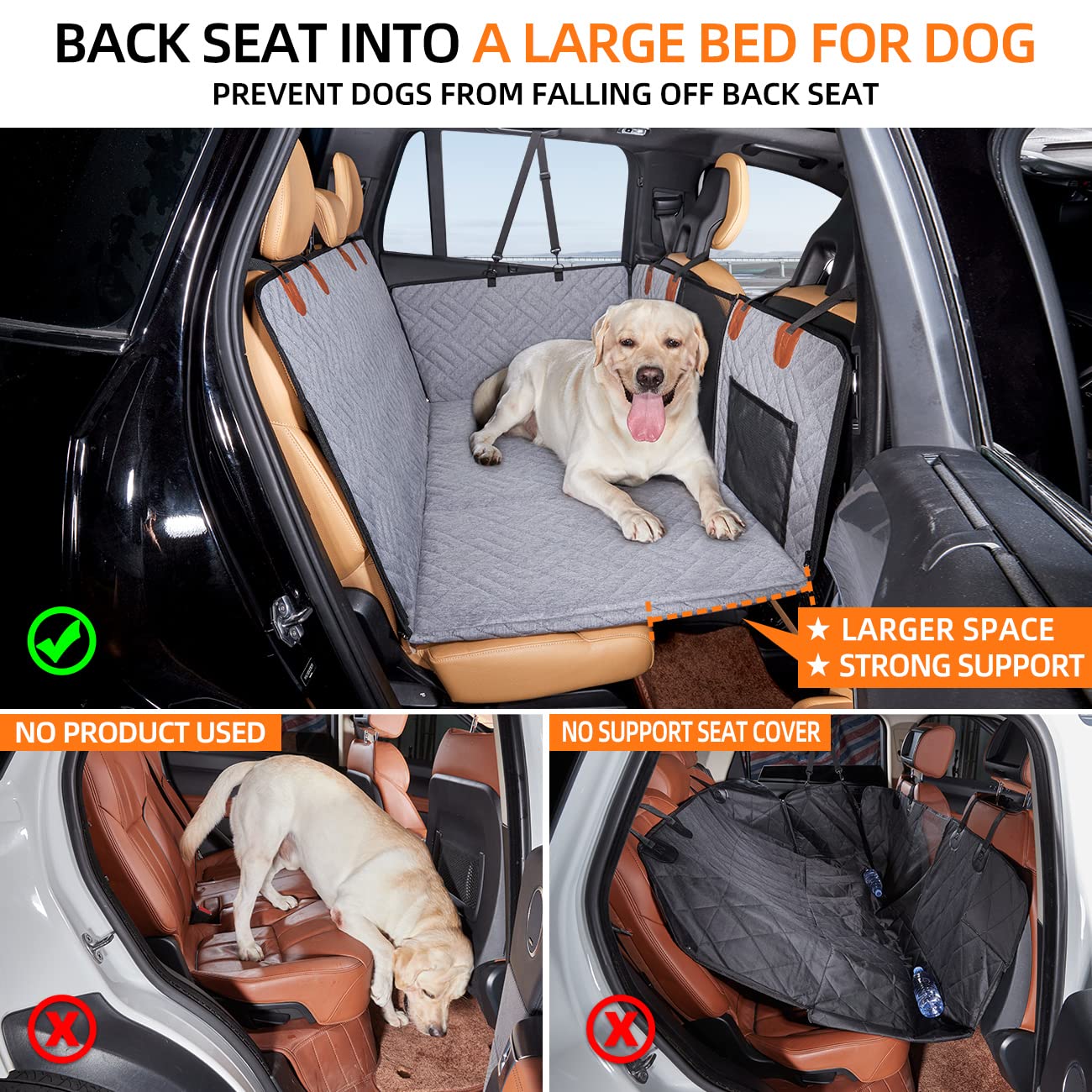 Back Seat Extender ,Dog Car Seat Cover, Camping Air Mattress, Hammock Travel Bed,Non Inflatable Car Bed Mattress for Car SUV Truck - OHMU