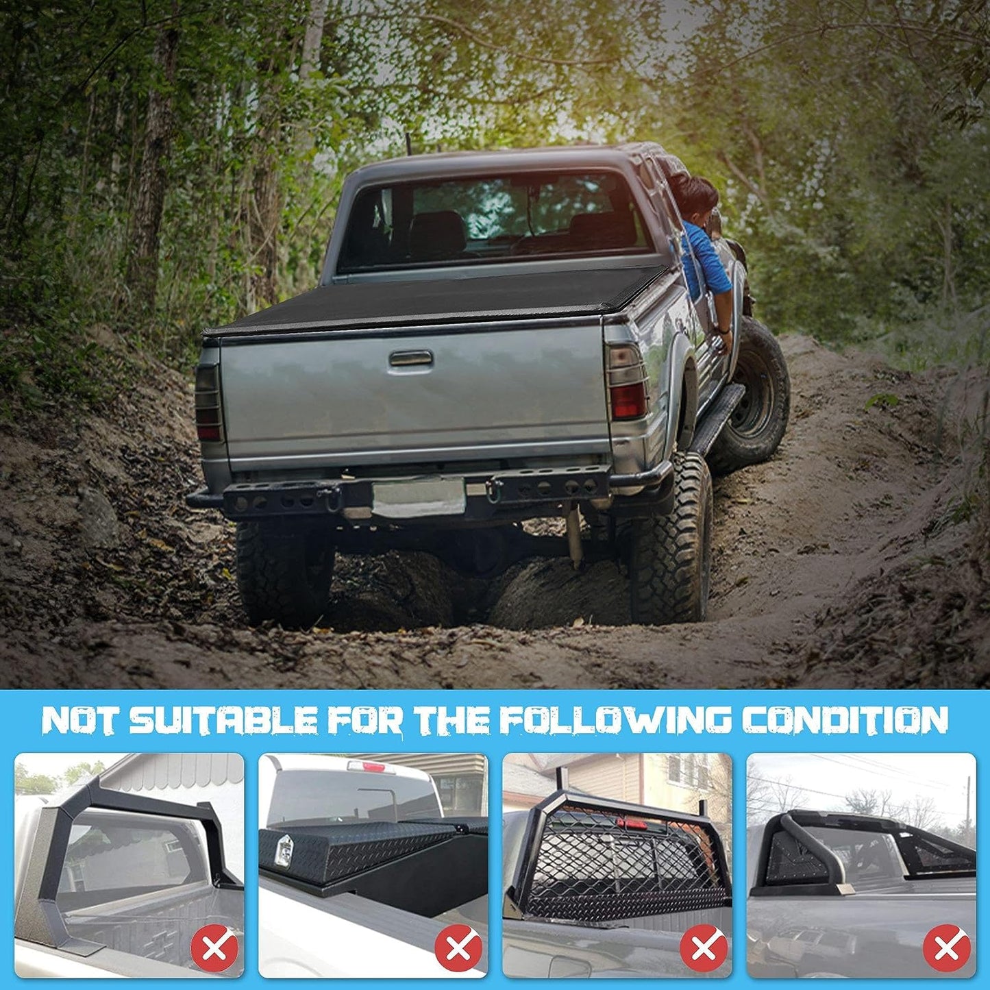 Upgraded 5.2 ft Truck Bed Tonneau Cover Compatible with Chevy Colorado & GMC Canyon 2015- 202