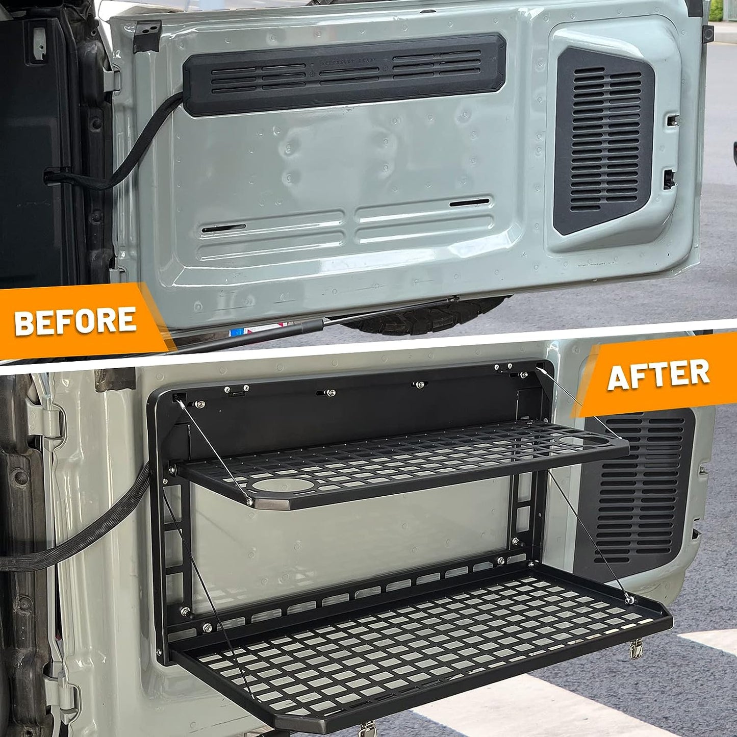 2-Tier Rear Camping Cargo Storage Shelf for Ford Bronco 2021 2022 2023 2/4 Doors - OHMU