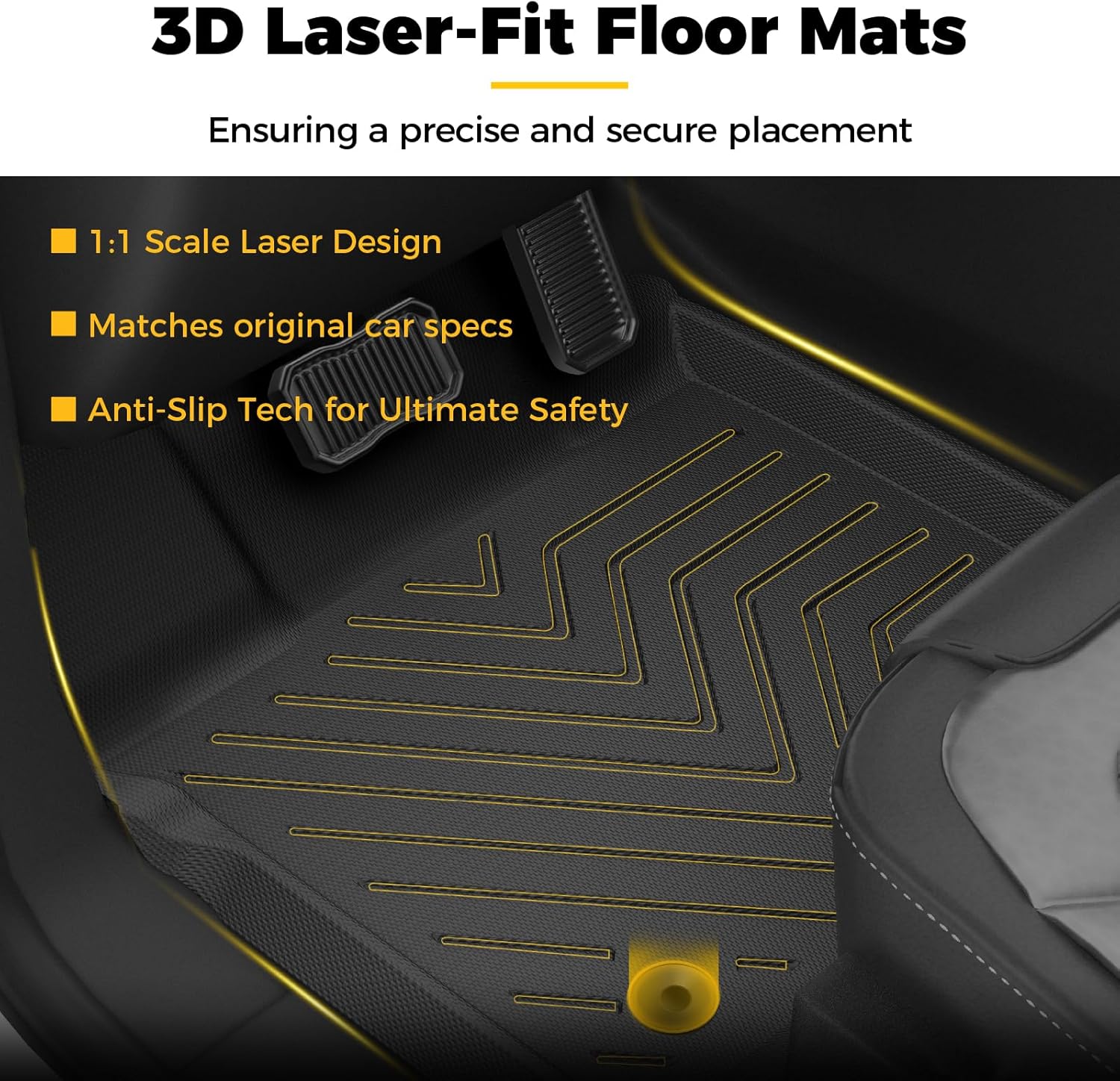 Floor Mats for Ford Bronco Sport 2022-2025, TPE Car Floor Liners for Bronco Sport, 1st & 2nd Row Bucket Seat Broryan