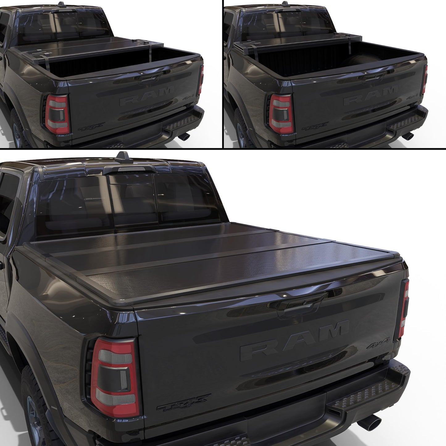 Hard Tri-Fold Truck Bed Tonneau Cover Compatible with 2009-2026 Dodge Ram 1500 & 2500