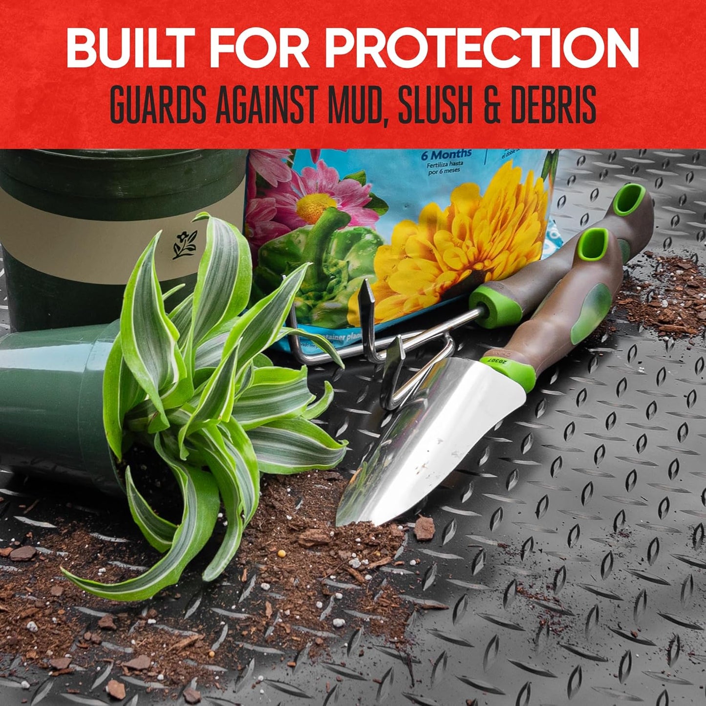 Universal 4'x6' Truck Bed Mat - All-Weather Heavy-Duty Rubber, Trim-to-Fit for Pickup/Van/SUV (Black)